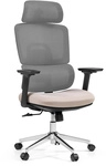 Ergomy Pro | Netzstoff / Stoff - Profi B&uuml;rostuhl Grau / Beige