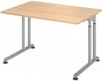 ZENO 12 S | Schreibtisch - 120 x 80 Eiche/Silber h&ouml;henverstellbar