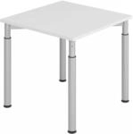 YAMA 8 S | Schreibtisch 80 x 80 h&ouml;henverstellbar Grau/Silber