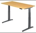XBHM 16 GG | Schreibtisch 160 x 80 elektrisch h&ouml;henverstellbar Buche