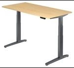 XBHM 16 GG | Schreibtisch 160 x 80 elektrisch h&ouml;henverstellbar Ahorn