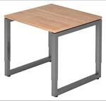 REGO 8 G | Schreibtisch 80 x 80 h&ouml;henverstellbar Nussbaum/Graphit