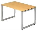 REGO 12 S | Schreibtisch 120 x 80 h&ouml;henverstellbar Buche/Silber