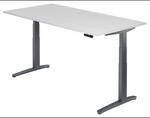 XBHM 2E GG | Schreibtisch 200 x 100 elektrisch h&ouml;henverstellbar Wei&szlig;