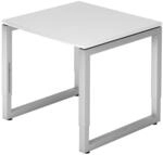 REGO 8 S | Schreibtisch 80 x 80 h&ouml;henverstellbar Wei&szlig;/Silber