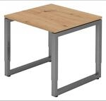 REGO 8 G | Schreibtisch 80 x 80 h&ouml;henverstellbar Asteiche/Graphit