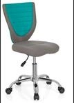 KIDDY COMFORT - Kinderdrehstuhl Grau/T&uuml;rkis