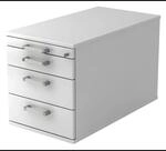 SIGNA TC30 - Rollcontainer Chromgriff Metall Wei&szlig;
