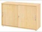BETA S 1752S | Schiebet&uuml;renschrank | 2 OH Bogengriff Metall Ahorn