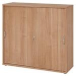 BETA S 1753S | Schiebet&uuml;renschrank | 3 OH Bogengriff Metall Nussbaum