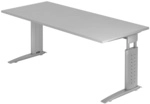UNDA 19 S | Schreibtisch - 180 x 80 Grau/Silber h&ouml;henverstellbar