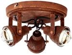 BRILLIANT Lampe Bente Spotrondell 3flg rostfarbend 3x PAR51, GU10, 4W, geeignet