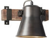BRILLIANT Lampe, Decca Wandspot schwarz stahl, 1x A60, E27, 10W, Holz aus