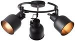 BRILLIANT Lampe, Rolet Spotspirale 3flg sand schwarz, Metall, 3x D45, E14,