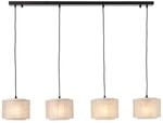 BRILLIANT Odar Pendelleuchte 4flg schwarz/beige 4x A60, E27, 42W, geeignet f&uuml;r
