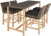 tectake® Rattan Tisch Lovas mit 4 Stühlen Latina, mit Aluminiumgestellen,