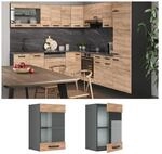 VICCO K&uuml;chenschrank H&auml;ngeschrank H&auml;ngeglasschrank 40 cm R-Line Anthrazit