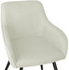 tectake® Stuhl, gepolstert, in Leinenoptik, schwarze Stahlbeine, 58 x 62 x 82...