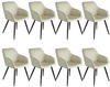 tectake® 8er Set Stuhl, gepolstert mit Stoffbezug, schwarze Stahlbeine, 58 x...
