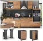 Vicco Unterschrank K&uuml;chenschrank K&uuml;chenm&ouml;bel Fame-Line Anthrazit Eiche modern 60