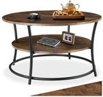 tectake&reg; Couchtisch, Industrial Style, rund, mit 2 Ablagen, 80 x 46 cm