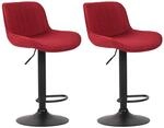 CLP 2er Set Barhocker Lentini Stoff I Thekenhocker H&ouml;henverstellbar I Barst&uuml;hle Mit