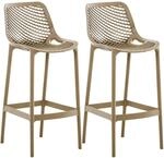 CLP Barhocker 2er Set Garten wetterfest Air, Gartenst&uuml;hle mit Lehne, Tresenst&uuml;hle
