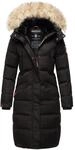MARIKOO Damen langer Winterjacke Stepp Parka mit abnehmbarer Kapuze Schneesternchen