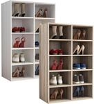 VCM Holz Schuhregal Ma&szlig;e ca. H. 84 x B. 55 x T. 30 cm Schuhkommode mit 10