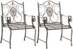 CLP 2er Set Gartenst&uuml;hle Punjab im Landhausstil I Eisenstuhl lackiert I Gartensessel