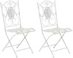 CLP 2er-Set Gartenstuhl Sibell im Landhausstil, aus Metall mit klappbarem Design,