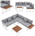 Juskys Gartenm&ouml;bel Lounge St. Tropez f&uuml;r 4 Personen - Set Tisch, Sofa & Kissen -