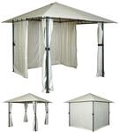 Pergola MCW-J63, Garten Pavillon Terrassen&uuml;berdachung mit Seitenwand, 3x3m ~