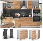 Vicco Unterschrank K&uuml;chenschrank K&uuml;chenm&ouml;bel Fame-Line Wei&szlig; Eiche modern 80 cm
