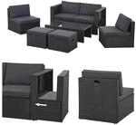 Juskys Polyrattan Gartenm&ouml;bel Set Salou - Outdoor Lounge f&uuml;r 6 Personen, wetterfest