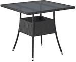 Juskys Polyrattan Gartentisch Yoro eckig - wetterfest Outdoor Beistelltisch 80x80 cm