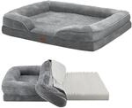 Juskys Hundebett Sheena XL - 105 x 82 cm - orthop&auml;disch & flauschig - Bezug