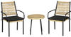 Outsunny Rattan Bistro-Set mit 2 Stühlen schwarz, natur 55L x 62B x 90H cm