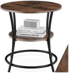 tectake&reg; Beistelltisch, Industrial Style, rund, mit 2 Ablagen, 55 x 56 cm