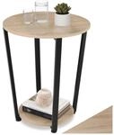 tectake&reg; Beistelltisch, Industrial Style, rund mit gro&szlig;er und kleiner Ablage, 50 x