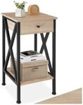 tectake&reg; Beistelltisch, Industrial Style, mit 2 Ablagen, Schublade und seitlichen
