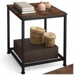 tectake&reg; Beistelltisch, Industrial Style, mit Gitterablage, 45,5 x 45,5 x 55,5 cm