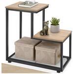 tectake&reg; Beistelltisch, Industrial Style, mit 2 Ablagen und Gitterablage, 60,5 x