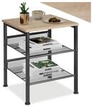 tectake&reg; Beistelltisch, Industrial Style, mit Ablage und 2 Gitterablagen, 40,5 x 40
