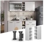 Vicco Regalh&auml;ngeschrank K&uuml;chenschrank K&uuml;chenzeile R-Line 20 cm Wei&szlig; F&auml;cher