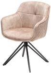 riess-ambiente Stuhl EUPHORIA - drehbar champagner greige Samt Armlehne Metallgestell