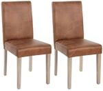 MCW 2er-Set Esszimmerstuhl Littau, Stuhl K&uuml;chenstuhl ~ Textil, Wildlederimitat,