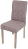 Esszimmerstuhl Littau, Küchenstuhl Stuhl, Stoff/Textil ~ grau, braune Beine