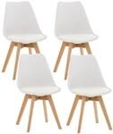 CLP 4er Set Esszimmerstuhl Linares Kunststoff I Stoff I Samt I Cord I Lederoptik I