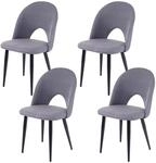4er-Set Esszimmerstuhl MCW-D73, Stuhl K&uuml;chenstuhl, Stoff/Textil ~ dunkelgrau